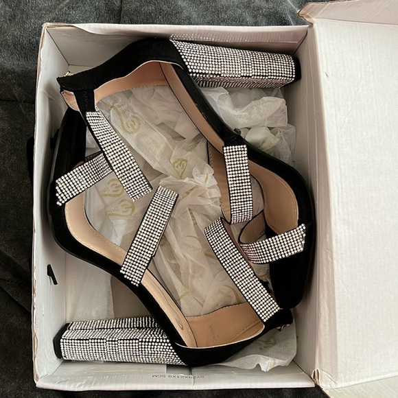 Black Rhinestone Heels - Picture 3 of 4